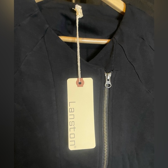 Lanston Black Asymmetrical Zip Black Jacket, size XS - Picture 4 of 5